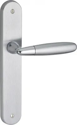 Image de Ensemble de poignées pour porte intérieure Mirella2 sans trou, carré 7mm, entr'axes 195mm, chromé brillant/satiné - THIRARD