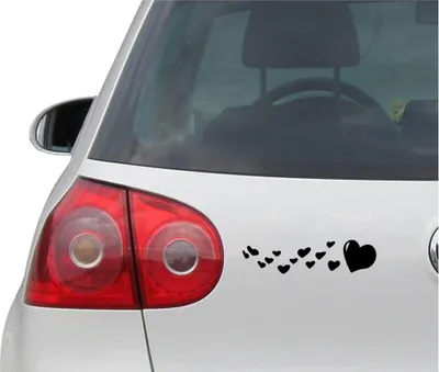 Produktbild von Aufkleber / Autoaufkleber - JDM - Die cut - Hearts Flow Decal Auto Laptop Fenster - Folie Sticker - schwarz - 149mmx38mm