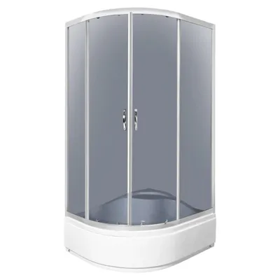 Produktbild von Kerra Katia Duschkabine 100x80 rechts mit Duschwanne mit erhöhtem Sitz, 5 mm ESG Graphit-Sicherheitsglas