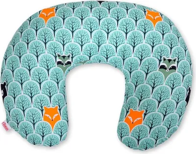 Immagine prodotto di Cuscino per l'allattamento, cuscino per la gravidanza, ergonomia e supporto per la schiena - Mint Forest - 100 % cotone