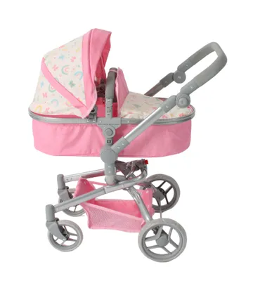 Produktbild von Bayer Chic 2000 Kombi-Puppenwagen Yolo 2in1 | Buggy, Babywanne & Schwenkschieber | Höhenverstellbar 46-82 cm | Ab 3 Jahren, Rainbow rosa