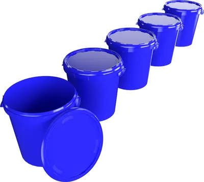 Produktbild von Eimer mit Deckel 30 L | Vorratseimer | Lebensmittelecht Blau | Hobbock | 5 Stück