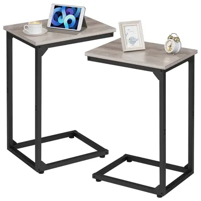 Obrázek produktu pro Odkládací stolek noční stolek - Sada 2 kusů - Šedá - 39 x 29 x 59 cm - Do obývacího pokoje a ložnice