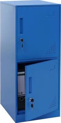 Produktbild von Spind MCW-P63, Schließfach Wertfachschrank Schließfachschrank 2 Türen, 90x38x45cm Stahl  blau