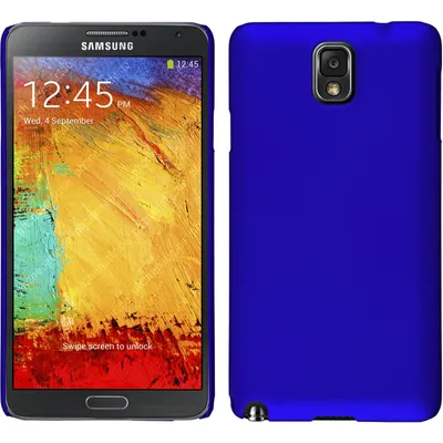 Produktbild von PhoneNatic Case kompatibel mit Samsung Galaxy Note 3 - Hülle blau gummiert Hard-case + 2 Schutzfolien