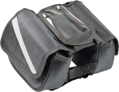 Immagine prodotto di Dunlop, borsa da telaio per bicicletta con porta smartphone integrato, nero