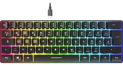 Obrázek produktu pro Letošní RGB herní klávesnice, 60%, s odnímatelným kabelem, kompatibilní s PC a PS5