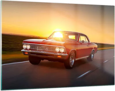 Produktbild von Bilder auf glas - Auto Straße - 120x80cm - Glasbilder - Wandbilder - Bilder - Kunstdruck - zum Aufhängen bereit - Wanddekoration aus Glas - Glas Bilder - Wandbild auf Glas - Einteilig - GAA120x80-3702