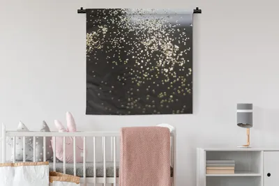 Produktbild von MuchoWow® Wandteppich Wandbehang Marmor - Hell - Gold - Schwarz 90x90 cm Tapisserie Dekoration Wandtuch - Wandaufhänger