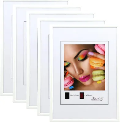 Produktbild von New Lifestyle Set Bilderrahmen Wanddeko Collage Poster Rahmen 2er 3er 5er Pack - Farbe: 5er Pack Weiß | Format: 21x29,7 DIN A4