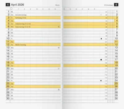 Productafbeelding van rido® idé® 70-46 830 006 Vervangingsagenda, zakformaat, model M-Planer - 1 maand / 2 pagina's, 8,7 x 15,3 cm