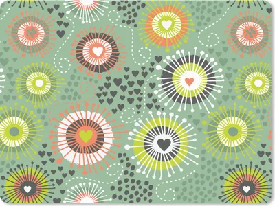 Produktbild von MuchoWow® Mauspad Mousepad Blume - Design - Herzen 40x30 cm - Mousepads - Maus Mat - Pad - Mausunterlage - Anti Rutsch