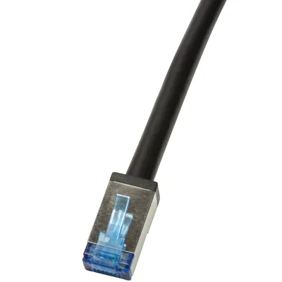 Produktbild von Logilink Outdoor PE Patchkabel CAT.6A S/FTP, schwarz, 1,0m