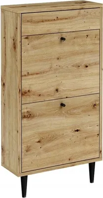 Produktbild von MATKAM Dotti 521 Schuhschrank in moderner Skandi-Optik| zusätzlicher Stauraum mit Einer Klapptür | Wandmontage (Artisan Eiche)