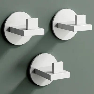 Produktbild von Mai & Mai Kleiderhaken 3 Stück Wandgarderobe Wandhaken aus Edelstahl Garderobenleiste Garderobenhaken 6cm Matt weiß Stalo-08