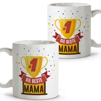 Keramikbecher 330 ml – Mama-Trophäe, Oma-Motiv, Geschenk