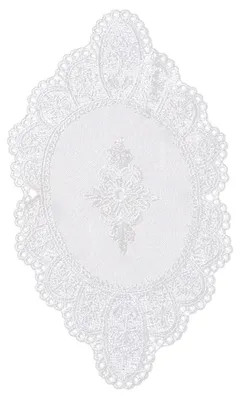 Productafbeelding van Omgoods - Set van 6 Witte Placemats met Kantborduursel