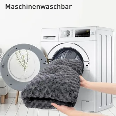 Produktbild von Hundebett Grosse Hunde, Waschbar Hundekissen flauschig, Hundematte für große, mittelgroße Hunde, rutschfeste Unterseite, atmungsaktiv, Haustierbett Hundematratze Dunkelgrau 90x60cm