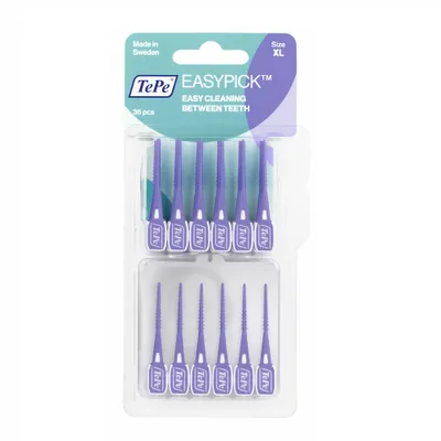 A package of TePe EasyPick XL interdental brushes.
