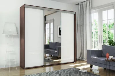 Obrázek produktu pro Prostorná šatní skříň se zrcadlem MATEO, šířka 278 cm