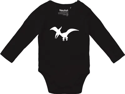 Produktbild von Huuraa Baby Body Pteranodon Dinosaurier 62 Black  Baumwolle Fairtrade Langarmbody Geschenkidee