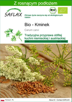 Zdjęcie produktu dla SAFLAX - Bio - Kminek - 800 Nasiona - Z podłożem uprawowym wolnym od zarazków - Carum carvi