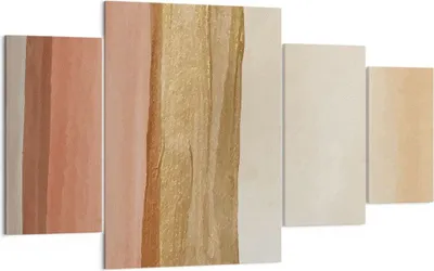 Produktbild von Bild auf Leinwand - Leinwandbild - 4 Teile - Gold Abstraktion Linien - 160x90cm - Wand Bild - Wanddeko - Wandbilder - Leinwanddruck - Bilder - Wanddekoration - Leinwand bilder - DL160x90-4739