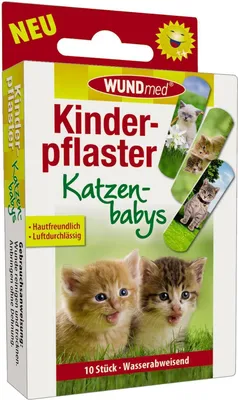 Immagine prodotto di WUNDmed® 02-113 WUNDmed® Pflaster Katzen 02-113 bunt 1,9 x 6,3 cm, 10 St.