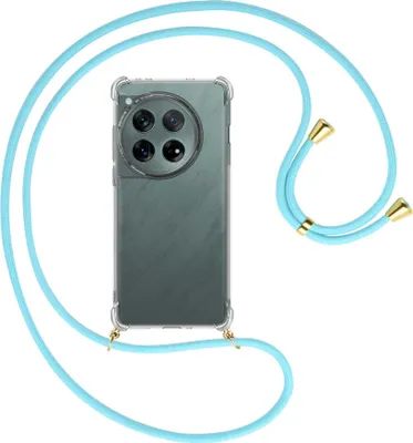 Produktbild von Handykette Backcover-Schutzhülle mit Band (Metall goldfarben) für OnePlus 12 5G (PJD110) - himmelblau
