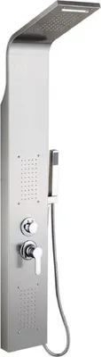 Zdjęcie produktu dla Kompletny system prysznicowy Happyment - deszczownica i prysznic ręczny - zestaw prysznicowy z masażem - kwadratowa głowica prysznicowa - stal nierdzewna - srebrny
