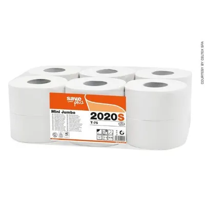 Image de CELTEX 2020S Save Plus JUMBO, papier hygiénique 195 mm, 75 % de cellulose  - 12 rouleaux