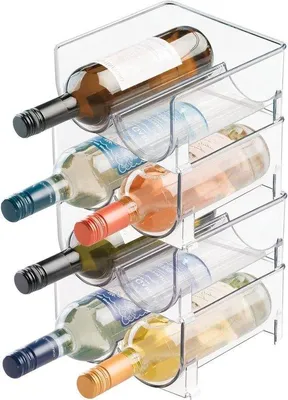 Produktbild von Famanu Flaschenregal stapelbar transparent - Platzsparende Lösung für Getränke