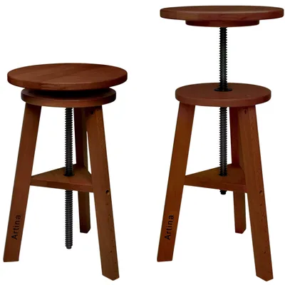 Produktbild von Artina Malhocker Arles Ø 30 cm Drehhocker Nußbaum-Holz, Ø30cm