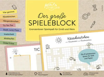 Obrázek produktu pro Der große Spieleblock. Umweltfreundlicher Spielspaß für Groß und Klein