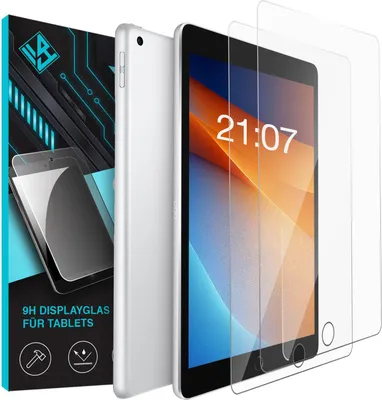 Produktbild von 2x 9H Schutzglas für Apple iPad 7 8 9 Gen. 10,2 Zoll Displayglas Displayschutz
