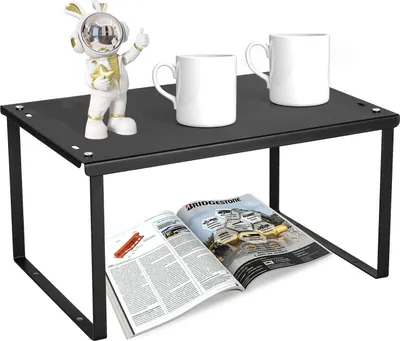 Imagen del producto de Estantería metálica apilable, de 1 nivel, con dimensiones de 30x20x15 cm, para la cocina