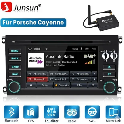 Produktbild von 7'' 2Din Windows-CE Autoradio Für Porsche Cayenne 955 957 958 9PA (2003-2010) mit GPS Navi BT CD DAB+ USB