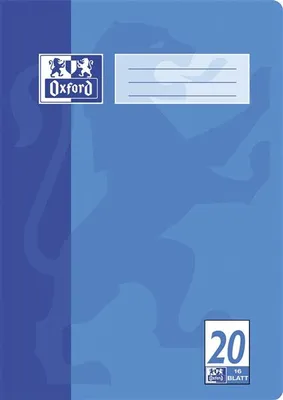 Produktbild von Schulheft A4 blanko mit Linienblatt 20 16 Blatt türkisblau Packung mit 15 Stück