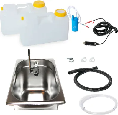 Produktbild von 12V Camping Caravan Miniküche Bausatz Spüle 325x265x150 mm Novo Chrom Wohnmobil