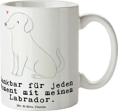 Produktbild von Mr. & Mrs. Panda Teetasse Labrador Moment - Weiß - Geschenk, Henkelpott, Kaffeebecher, Tasse, Kaffeetasse, cappuccinotasse