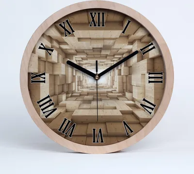 Produktbild von Holzuhr 20fi cm wanduhr - schwarze Spitzen - Tunnel