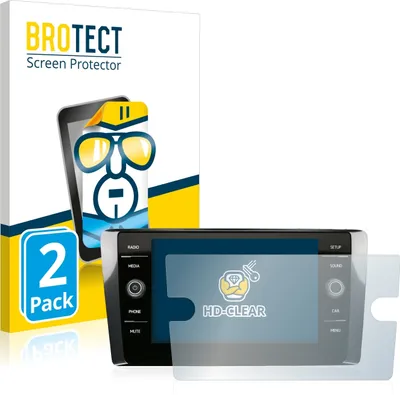 Produktbild von 2x Für Volkswagen T-Cross 2020 Discover Media 8" Schutzfolie BROTECT Displayschutz Display Schutz Folie Klar Transparent