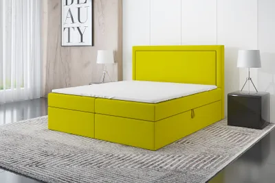 Produktbild von Boxspringbett FRODI 140x200 mit 2 Bettkästen, Bonell-Matratze und Topper. Möbel vom Hersteller- Handarbeit! Bett Komplett-Set mit Matratze, Bettkasten & Kopfteil. Modern und robust.