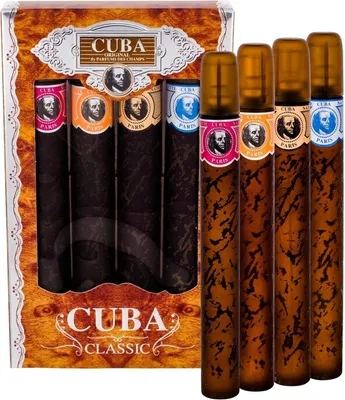 Produktbild von Cuba – Cuba Classic Geschenkset Cuba Gold EDT 35 ml, Cuba Orange EDT 35 ml, Cuba Red EDT 35 ml, Cuba Blue EDT 35 ml – Eau de Toilette – 140 ml