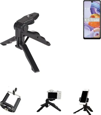 Produktbild von K-S-Trade Stativ Tisch-Ständer Dreibein Handy-Stativ Ständer kompatibel mit LG Electronics Stylo 6 Mini-Stativ Smartphone Tripod Handy-Stativ aus