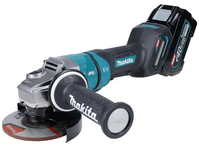 Produktbild von Makita Akku-Winkelschleifer 40 V, GA050GU201, incl. 2x Akku XGT 4 Ah, Schnellladegerät, Zubehör, MAKPAC
