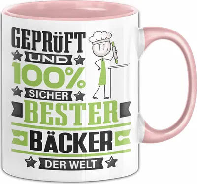 Produktbild von Bäcker Geschenk Lustiger Spruch für Bäcker Geschenkidee Bester Bäcker Der Welt (Rosa)