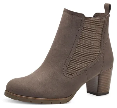 Productafbeelding van MARCO TOZZI Chelsea laarzen voor dames, met hak, slip-on model, bruin (Pepper), maat 36 EU