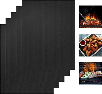 Produktbild von Famanu BBQ-Grillmatten - hitzebeständig, antihaftbeschichtet, 50 × 40 cm