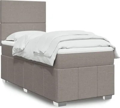 Produktbild von Schlichtes Boxspringbett mit Matratze - Taupe 90x200 cm Stoff Design Klassische Betten 2935248